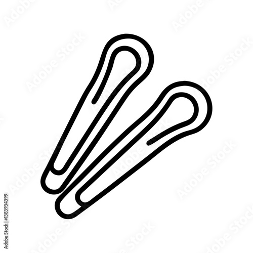 Hair accessories bobby pins for styling and securing hair simple line art vector illustration design element