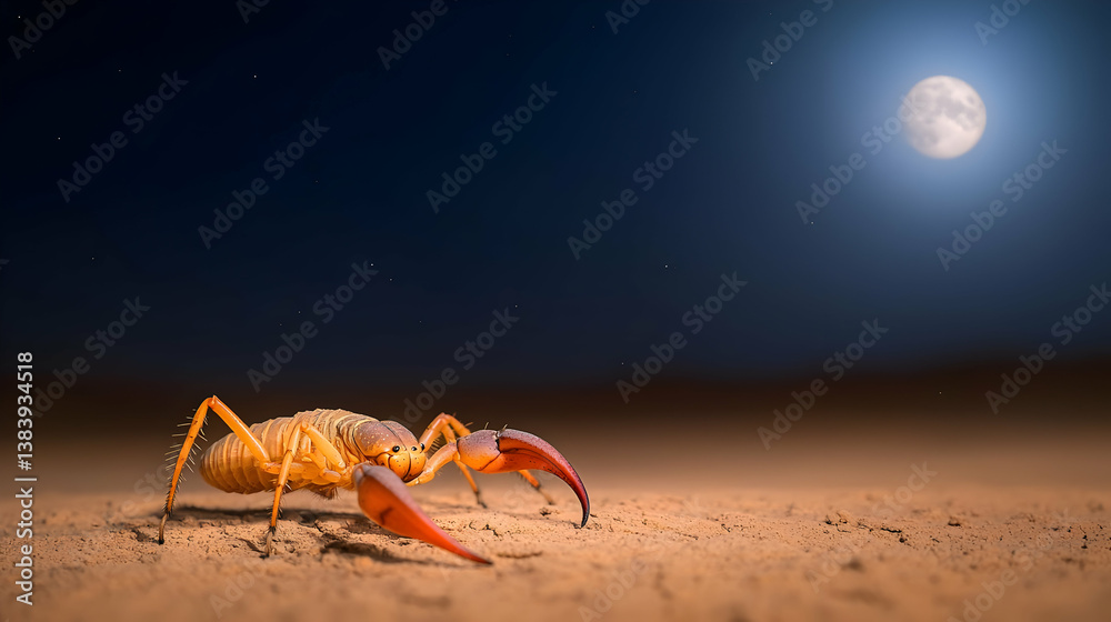 Fototapeta premium Scorpion In Desert Moonlight