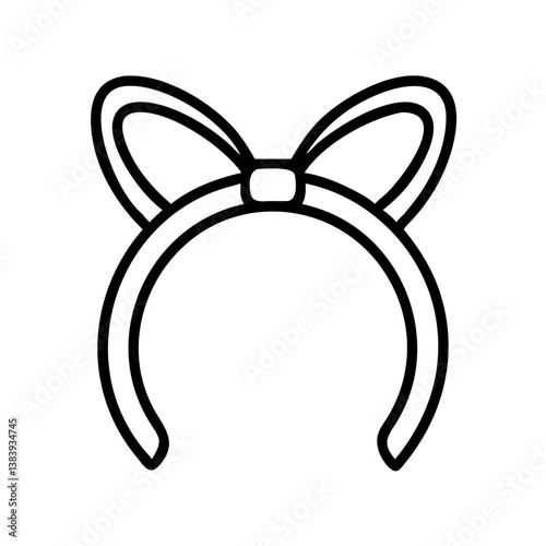 Bow headband fashion accessory vector illustration outline style for girls and women hair decoration item
