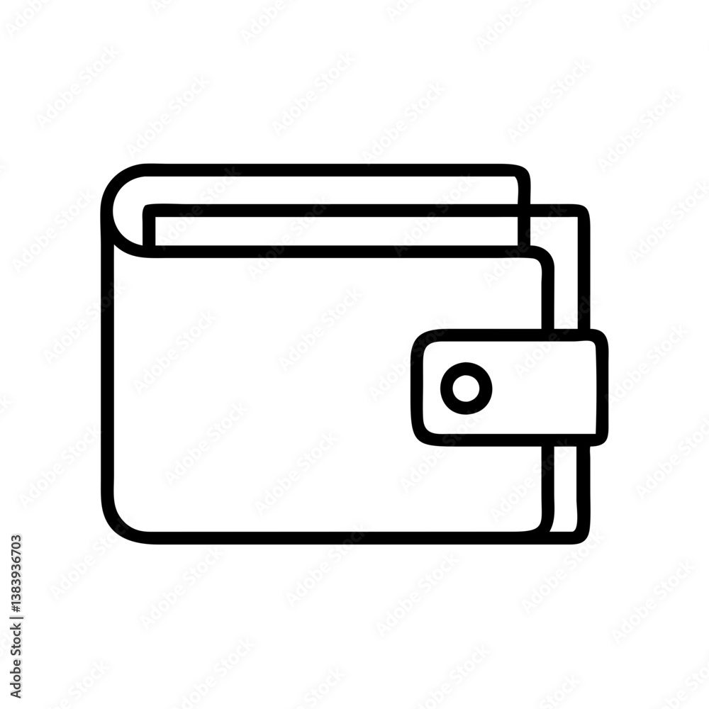 Wallet icon vector illustration of money holder for cash and credit cards in trendy line style Wallet icon vector illustration of money holder for cash and credit cards in trendy line style
