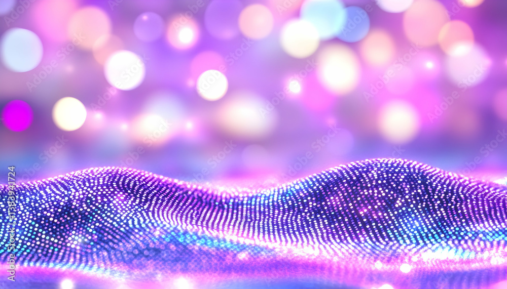 Abstract purple and blue glowing wave with bokeh background Abstract purple and blue glowing wave with bokeh background
