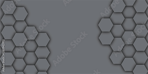  Vector Futuristic minimal honeycomb mosaic gray background  Vector Illustration. 3D Futuristic abstract honeycomb mosaic white  wallpaper .  abstract honeycomb mosaic gray background