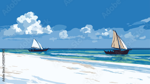 Diani Beach Kenya with Seaside View in Digital Art