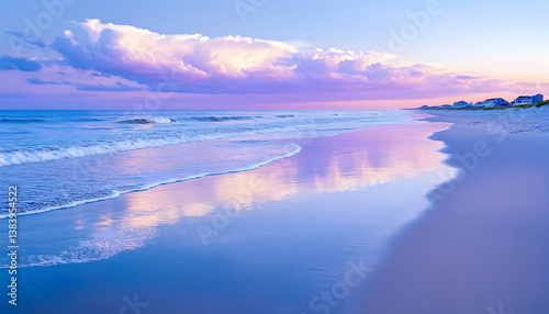 Wallpaper Mural Serene beach sunset with pastel sky reflected in calm water Torontodigital.ca