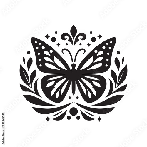 Vector Monarch Butterfly Silhouette for DIY Projects

