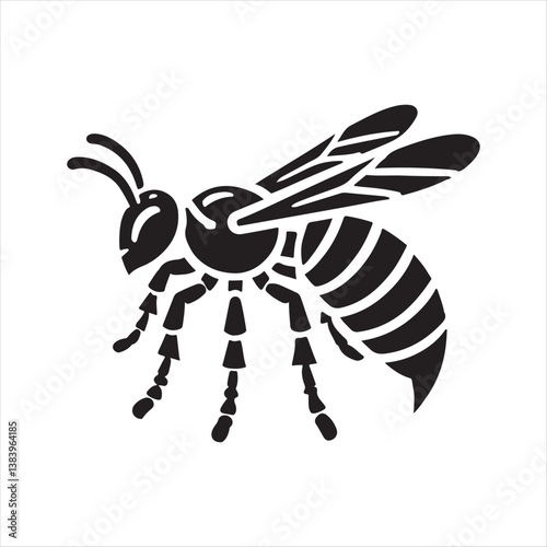 Wasp Black Silhouette for Print and Web

