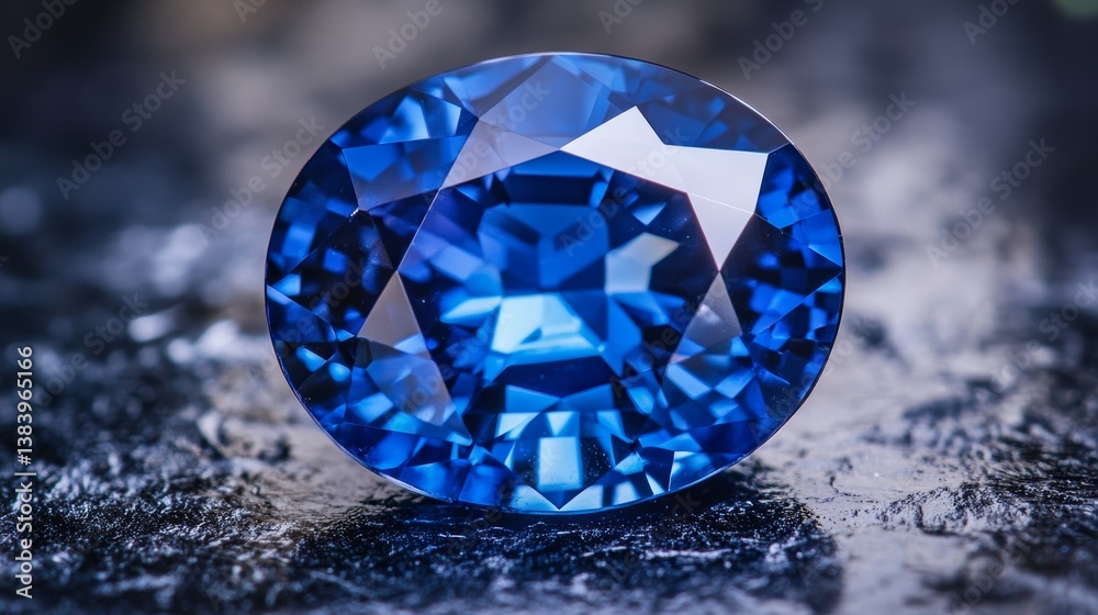 A stunning close-up of a sapphire gemstone reflecting light and showing its intricate facets A stunning close-up of a sapphire gemstone reflecting light and showing its intricate facets