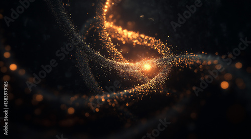 original technological background of DNA spirals and neural network nodes, data streams