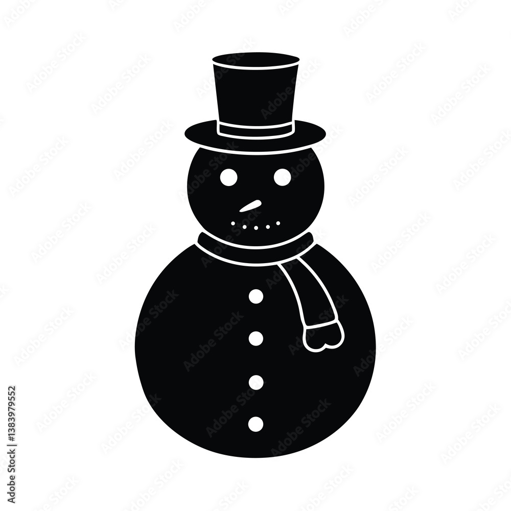 snowman with black hat snowman with black hat