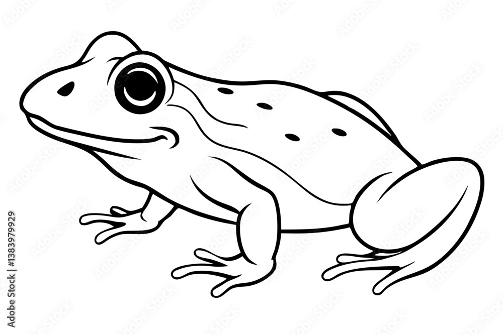 Naklejka premium frog silhouette line art vector illustration with a white background