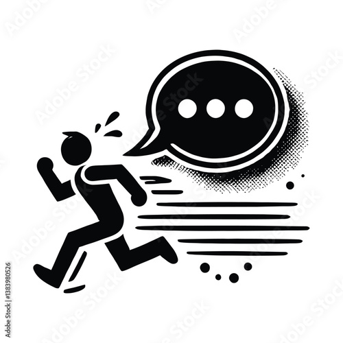 Stick Figure Escaping Text Bubble