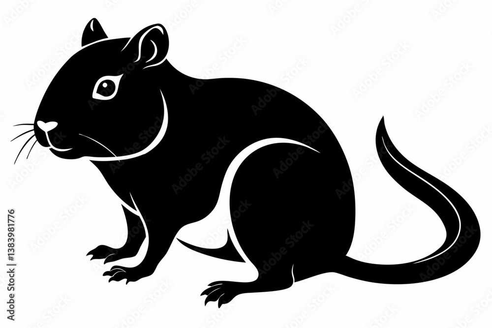 Obraz premium gerbil silhouette line art vector illustration with a white background