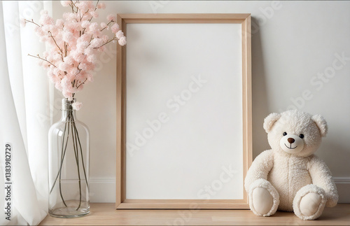 Boho baby room mockup frame
