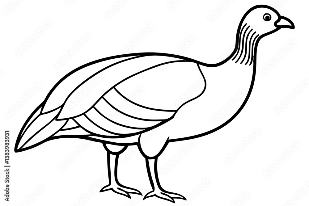 guineafowl silhouette line art vector illustration with a white background guineafowl silhouette line art vector illustration with a white background