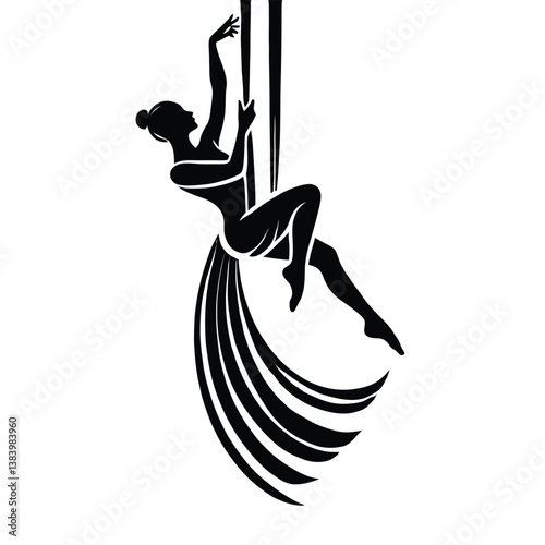 Aerial Silks Silhouette