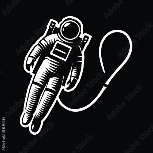 Floating Astronaut Silhouette