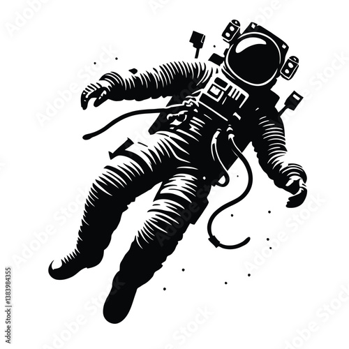 Floating Astronaut in Space