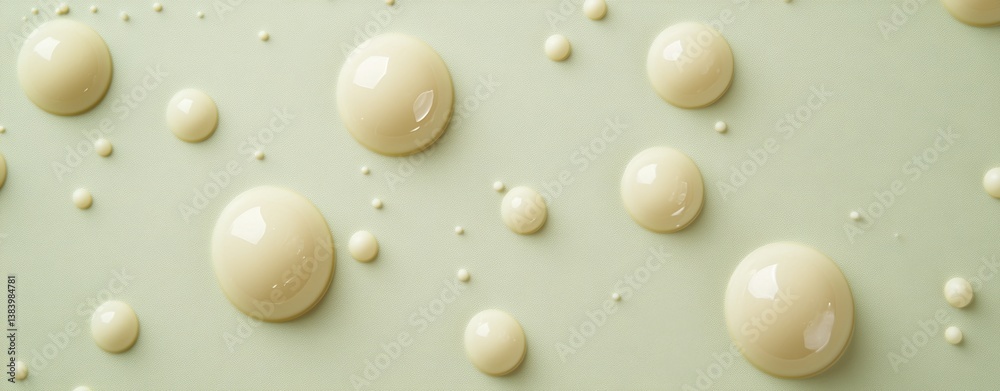 The texture of a cosmetic serum featuring bubbles is captured in closeup through macrophotography The texture of a cosmetic serum featuring bubbles is captured in closeup through macrophotography