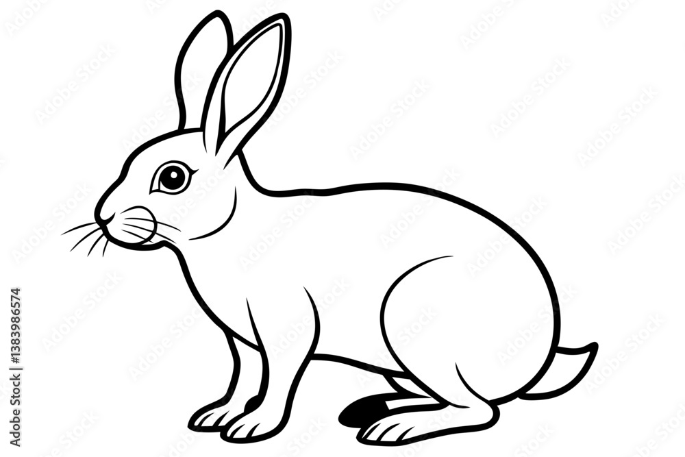 hare silhouette line art vector illustration with a white background hare silhouette line art vector illustration with a white background
