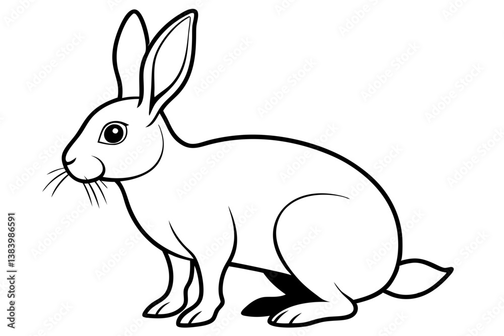 hare silhouette line art vector illustration with a white background hare silhouette line art vector illustration with a white background