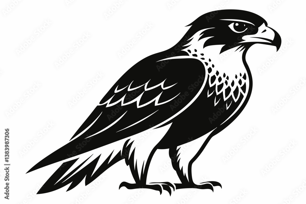 hawk silhouette line art vector illustration with a white background hawk silhouette line art vector illustration with a white background