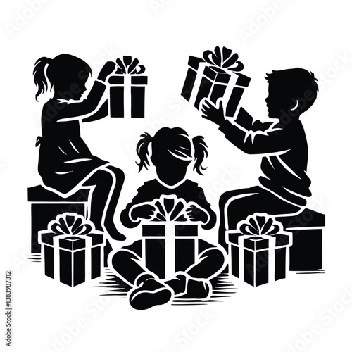 Children Opening Presents