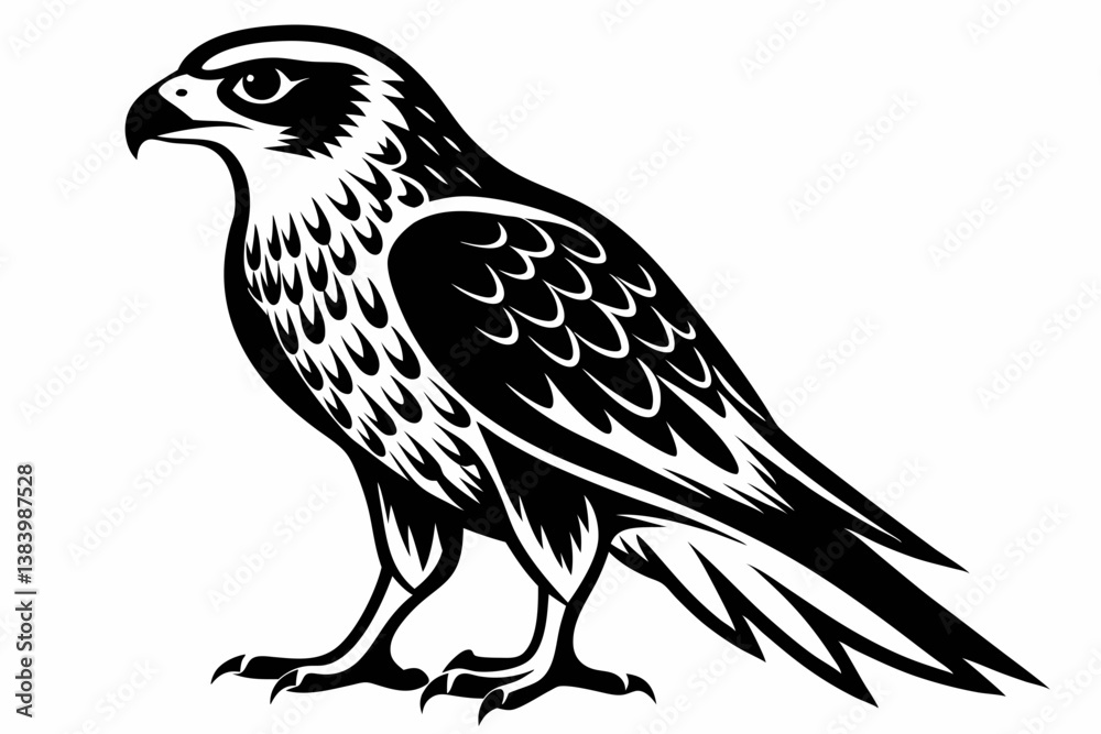 hawk silhouette line art vector illustration with a white background hawk silhouette line art vector illustration with a white background