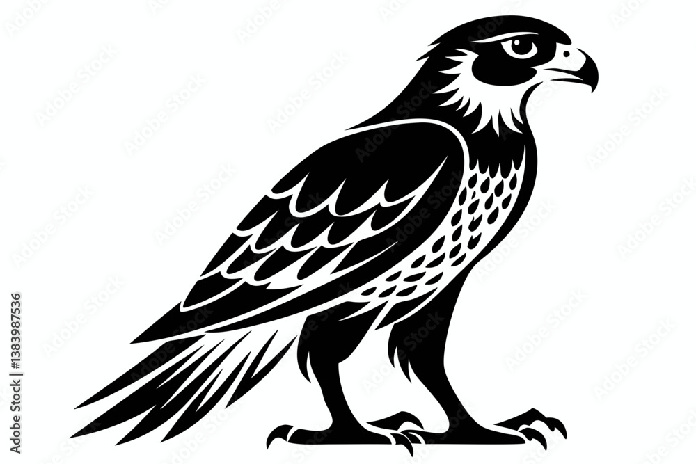 hawk silhouette line art vector illustration with a white background hawk silhouette line art vector illustration with a white background