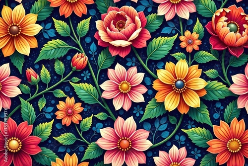 Intricate, flowing floral pattern; continuous, no breaks , leaf, pattern, seamless pattern
