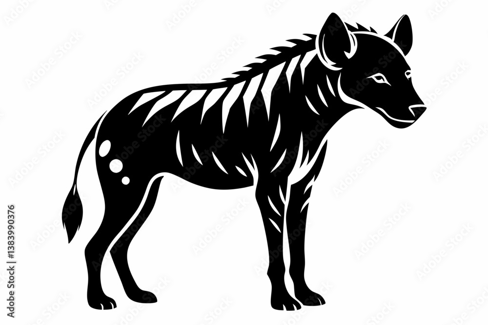 hyena silhouette line art vector illustration with a white background hyena silhouette line art vector illustration with a white background