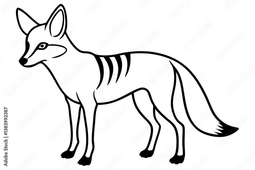 jackal silhouette line art vector illustration with a white background jackal silhouette line art vector illustration with a white background