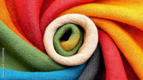 Abstract Swirling Colorful Fabric Texture