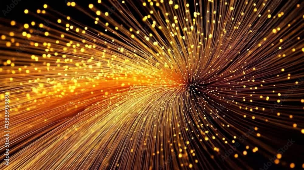 Abstract orange particles of optical fiber Abstract orange particles of optical fiber
