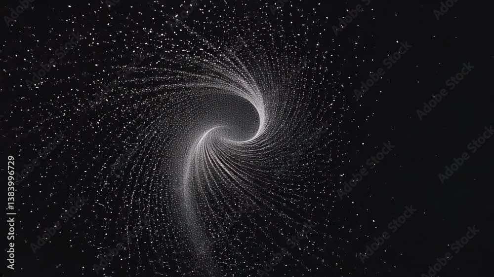 Abstract space background geometry surfaces lines and points Abstract tunnel grid Abstract Particles Background Camera flying through the abstract spiral twisted particle background