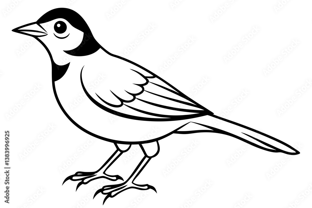 Obraz premium lark silhouette line art vector illustration with a white background
