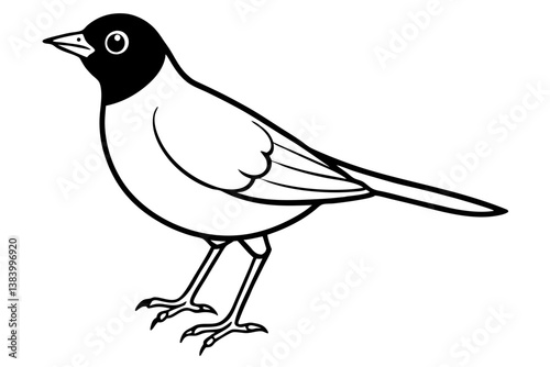 lark silhouette line art vector illustration with a white background