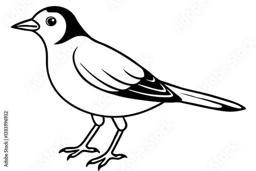 lark silhouette line art vector illustration with a white background