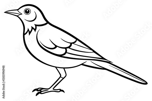 lark silhouette line art vector illustration with a white background