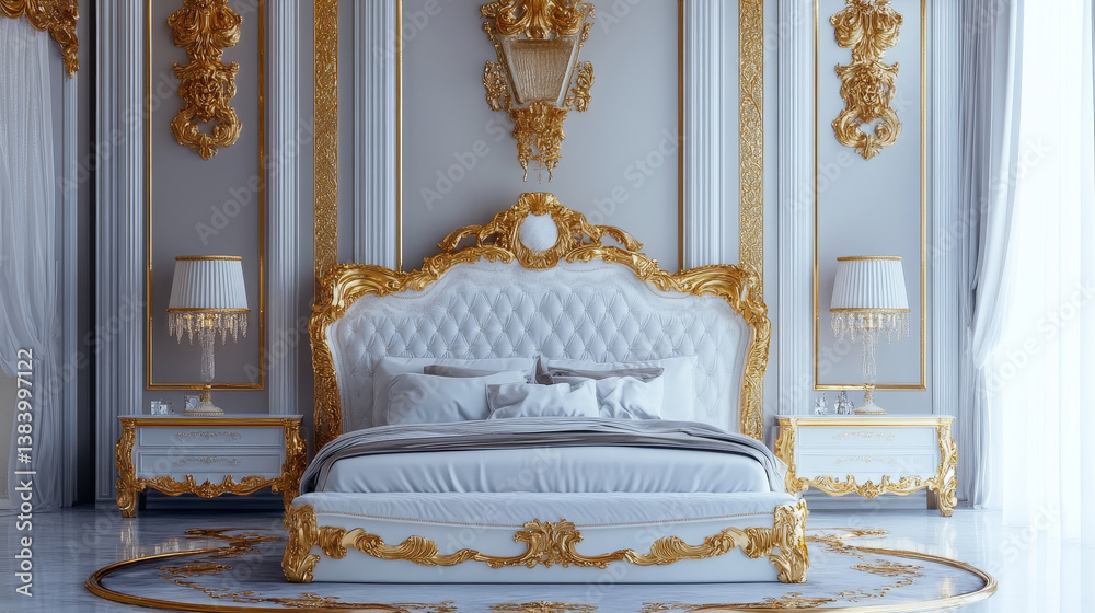 Tranquil Elegance: Modern Luxury Bedroom Interior in 3D Rendering