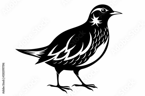 lark silhouette line art vector illustration with a white background