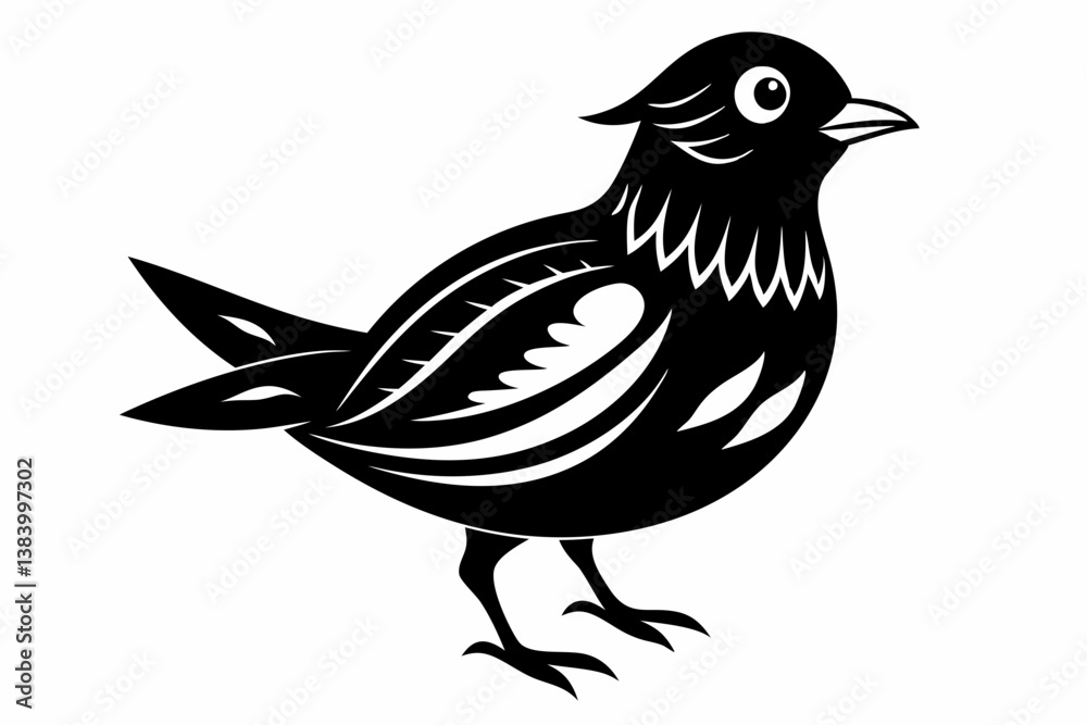 Fototapeta premium lark silhouette line art vector illustration with a white background