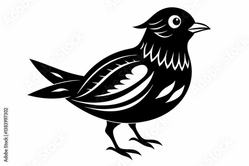lark silhouette line art vector illustration with a white background