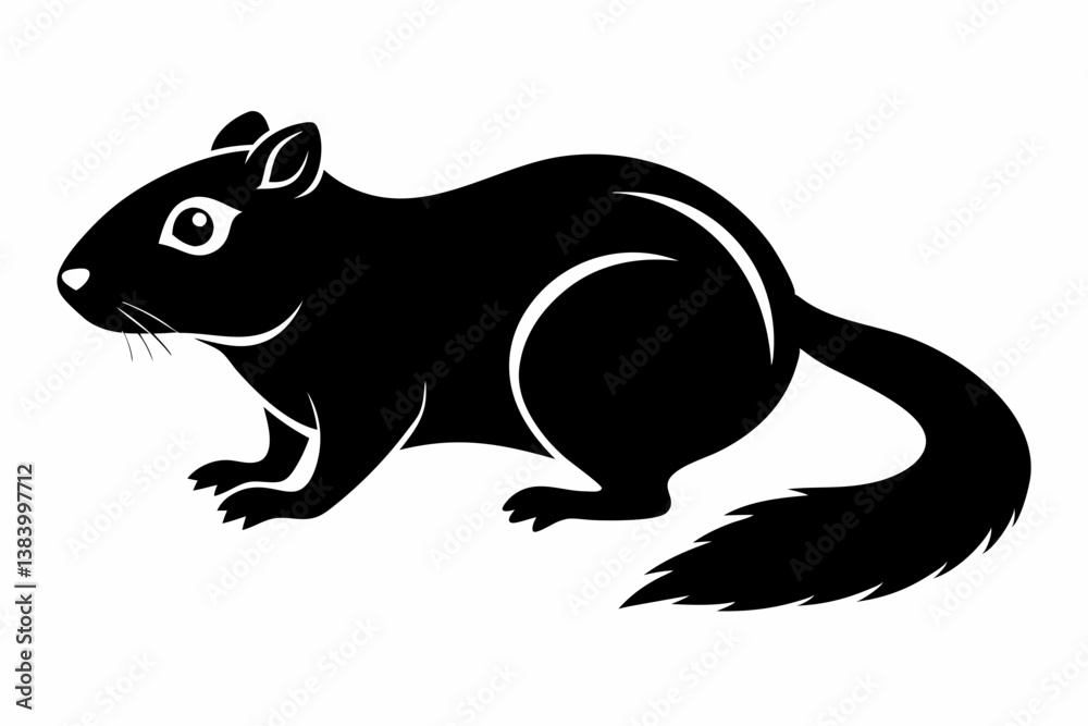 Fototapeta premium lemming silhouette line art vector illustration with a white background