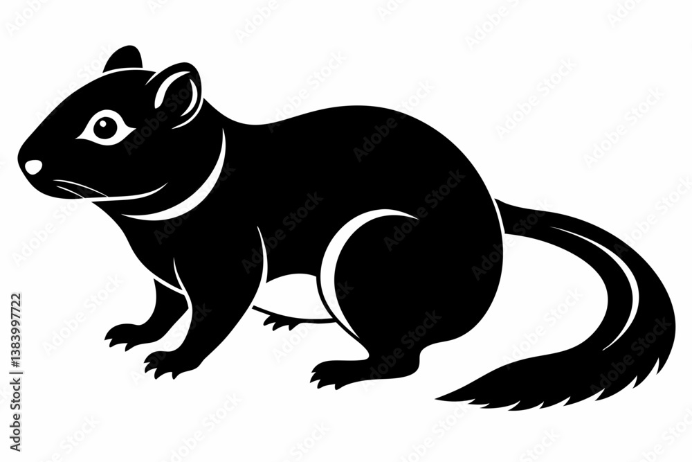 Obraz premium lemming silhouette line art vector illustration with a white background