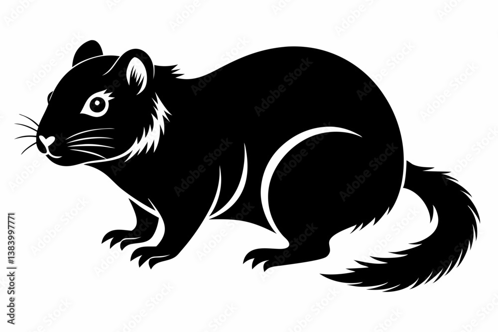 Fototapeta premium lemming silhouette line art vector illustration with a white background