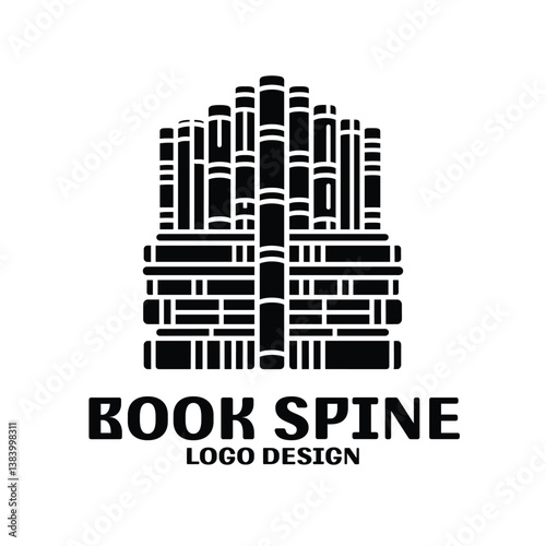 Book Spine Vector Logo Design