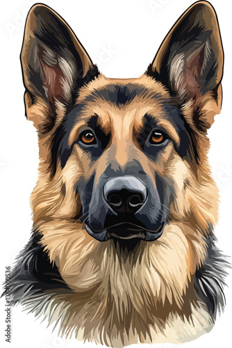 German Shepherd Dog Vector Illustration
