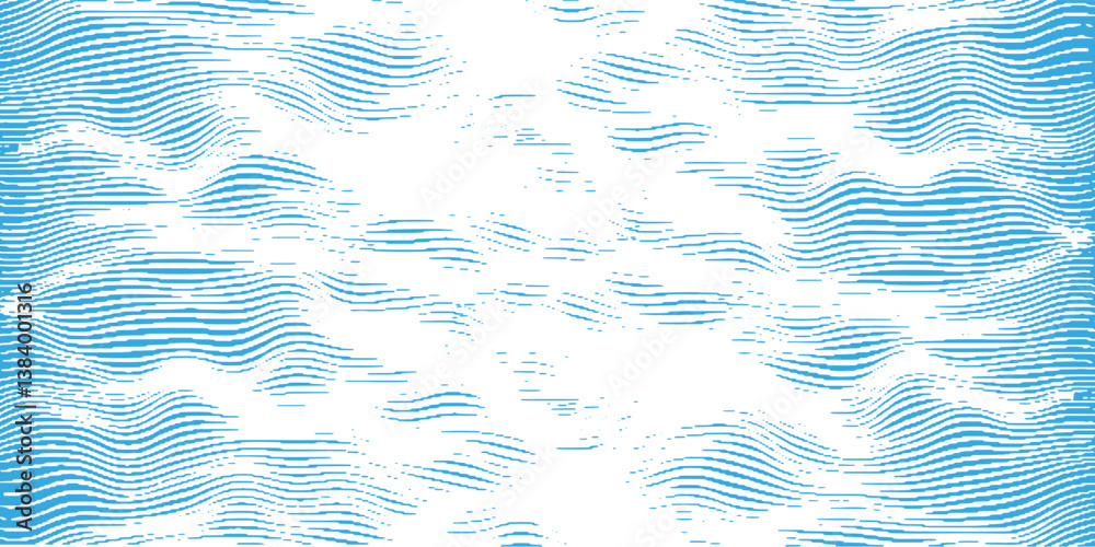 vintage grunge striped blue waves background,  illustration design element