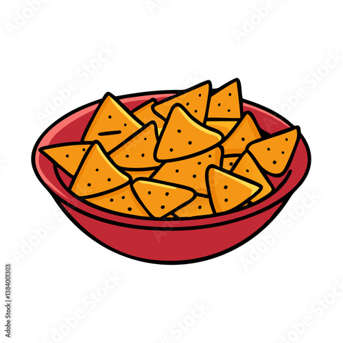nachos vector art, nachos icon, food vector illustration