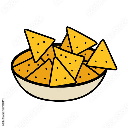 tortilla chips vector art, tortilla chips icon, food vector illustration